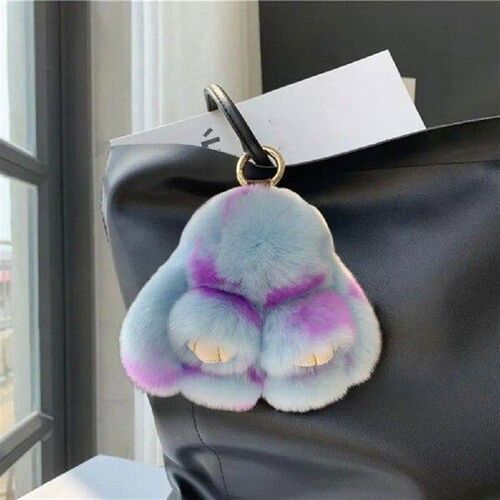 Plush Rabbit Keychain Keyring Charm Adorable Plush Bunny