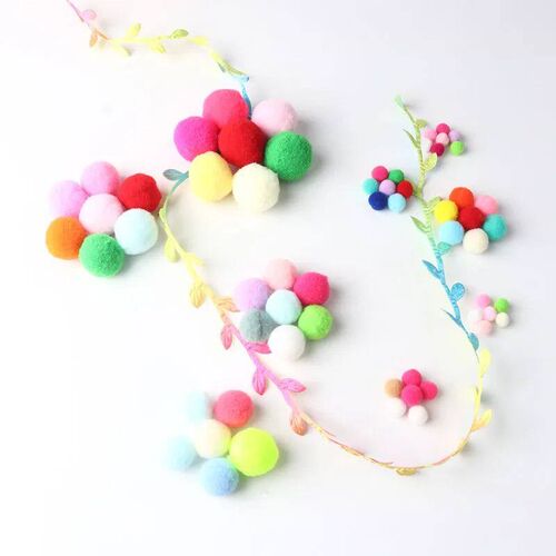 8-30mm Mixed Fluffy High Elasticity Soft Pompoms Home Furnis