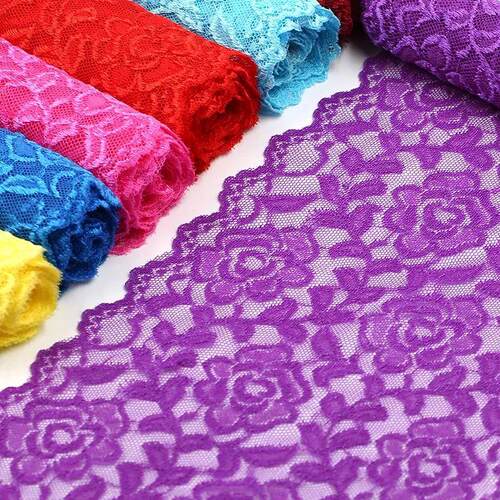 One Meter Hollow Out Floral Embroidered Elastic Lace Ribbon