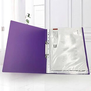 1pc A4 Ring Binder Colorured Transparent Loose-leaf Paper Fi