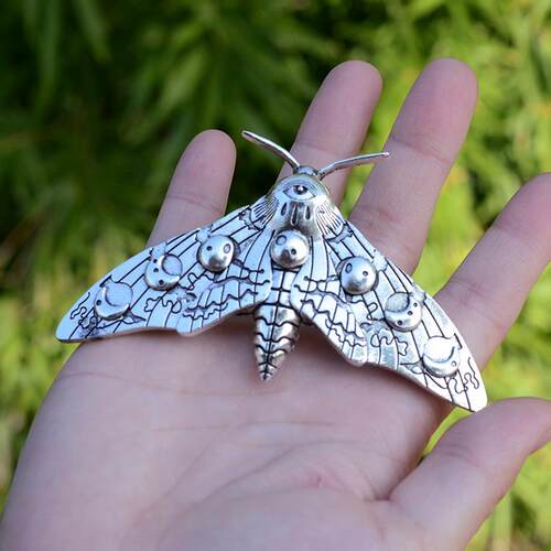 Luna Moth French Barrette Gothic Witch Hairpin Accessories M