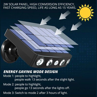 Powerful Solar Powered Led Wall Light Outdoor Motion Sensor