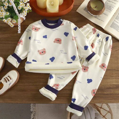 Children Padded Underwear Sets Autumn and Winter New Long-Sl