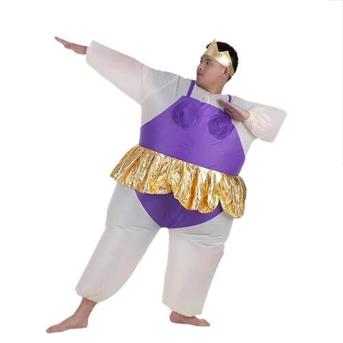 Cute Adult Inflatable Ballerina Costume Fat Suit for Women/M