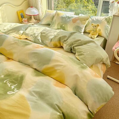4 pcs bed sheets set beddings cotton flat sheet pillowcases