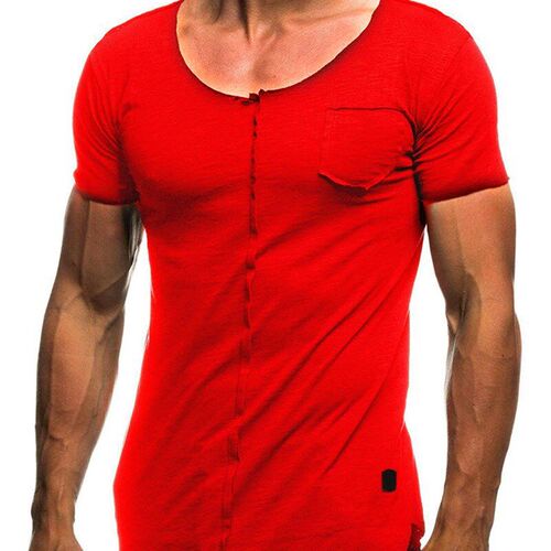 Mens Fashion Round Neck Patchwork Fringe Tshirt Mens Summer