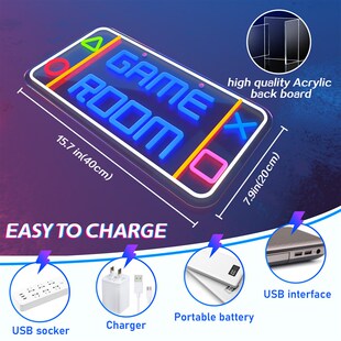 Led Dimmable Bedroom Signs for Neon Room Game Lights