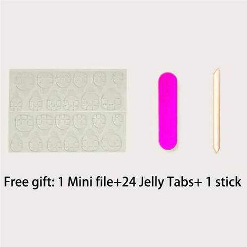 24 Pcs Glossy Short Ballerina Press On Nails Pink Gradient F