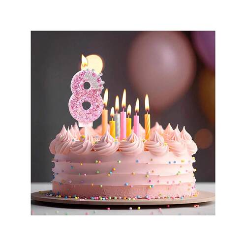 Cake Numeral Candles ,Birthday Candle  pink Colour Creative