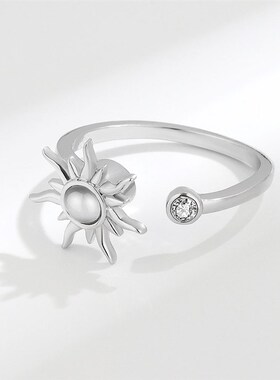 Rotatable Sunflower Ring Stress Relief Ring for Women New Ye