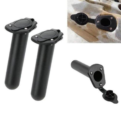 2Pcs Flush Mount Fishing Boat Rod Holder w Cover Kayak