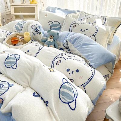 cotton quilt duvet cover pillow cases bed sheets set 四件套