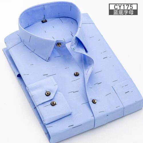 New mens shirt Thin long-sleeved printed spring/summer non-