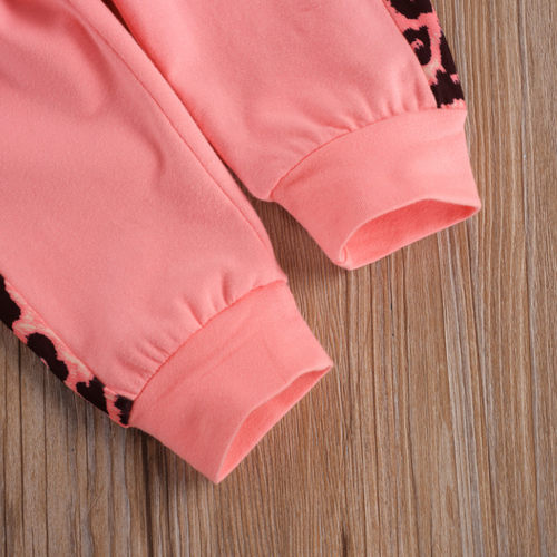 Infant Newborn Baby Girl Clothes 3PCS Sets Leopard Letter Ho