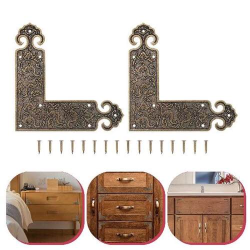 2 Pcs Protector Cabinet Door Furniture Corner Code Brackets