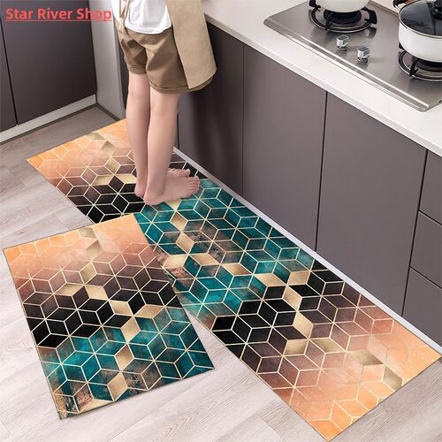 Geometry Waterproof Oilproof Kitchen Mat Antislip Bath Mat S