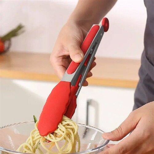9 Inch Barbecue Clip Stainless Steel Silicone Food Clip