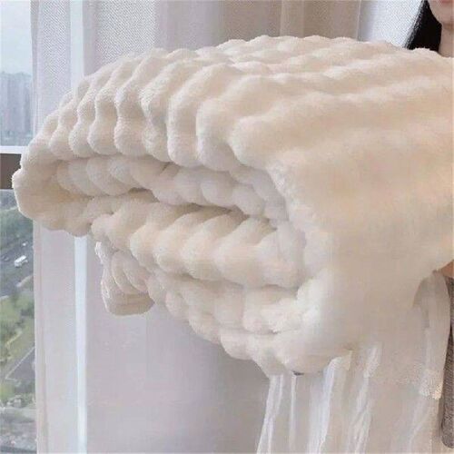 Flannel Rabbit Plush Blanket Office Nap Sofa Blanket