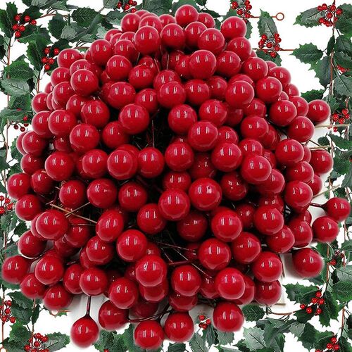 Wholesale Artificial Christmas Berry Fake Berries Holly Leaf