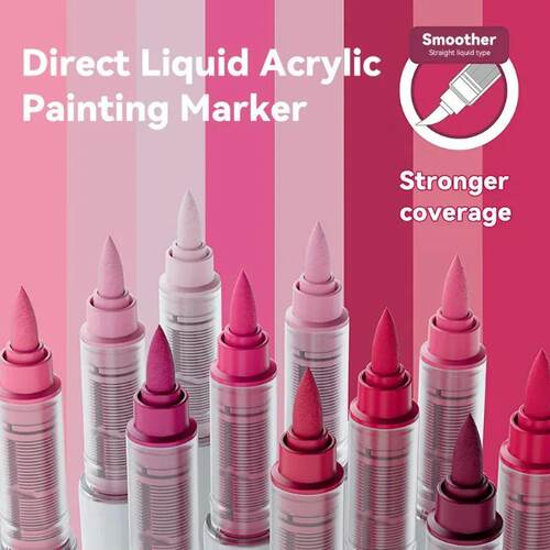 9pcs/Box Mix Color Acrylic Markers Set Art Rock Painting Pen