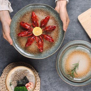 Retro ceramic plates with high aesthetic value, hotel tablew