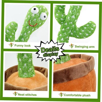Dancing Cactus Repeat Talking Toy Electronic Plush Toys Can