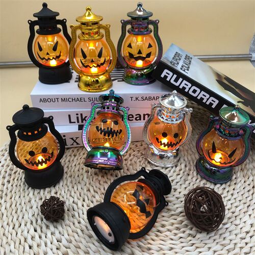 Halloween jack-o -lantern electronic candle hand light提灯