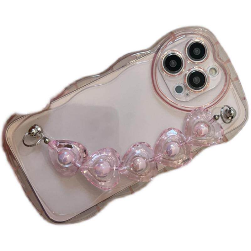 Korean 3D Love Heart wave transparent Silicone Case For ipho