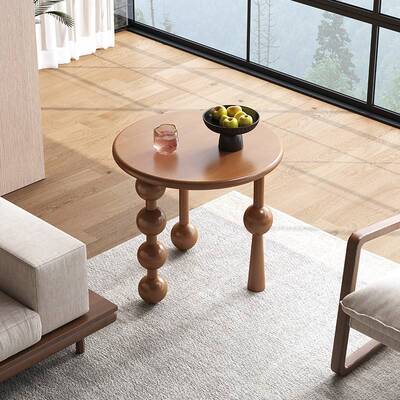 北欧实木橡胶咖啡小桌边BMB桌葫芦腿设计木沙发边几复娃古轻奢茶