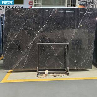黑大理石板天然石砖全通屋黑色耐脏地面铺885根岛台桌设白计