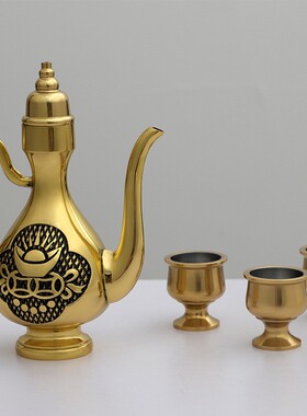 铜壶酒杯神供茶杯供祠堂供摆具酒壶供台供黄酒壶铜供酒杯厂酒家