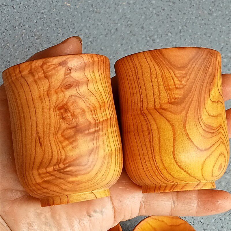 崖柏陈化料百福杯满金波味香醇厚纯手工制作工艺精细实用杯子