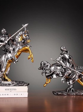 胜利骑士创意摆件欧式客厅家居办公室酒柜装饰工艺品高档复古大号