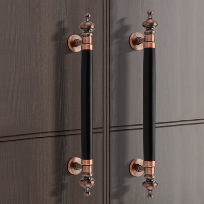 明装木纹拉手房门实木拉手卧室把手推拉门外门木门加厚木纹小拉手