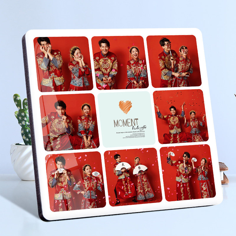 九宫格相框摆台照片定制挂墙创意相册框摆件宝宝婚纱洗照片做相框