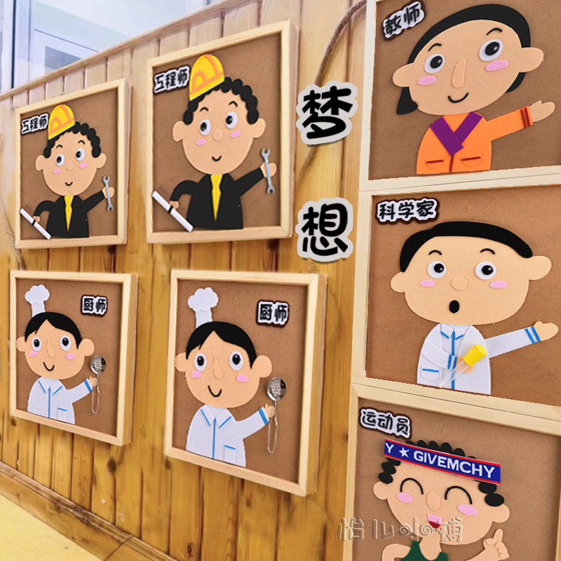 幼儿园人物职业源主题环创装饰材料教室走廊楼道半成品墙面壁饰贴