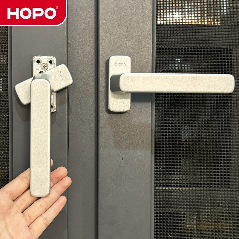 HOPO深圳好博断桥系统窗执手 窗户把手 AH207拨叉方轴执手 方底座