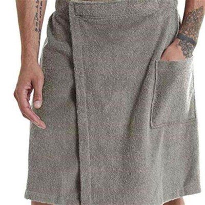Mens soft towel comfortable bath wearable bathrobe男士