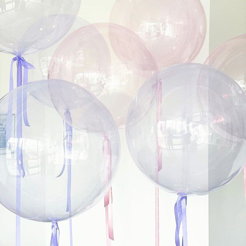 10/18/24/36 Inch PVC Clear Bubble Balloon Crystal Color Bobo - 实物图
