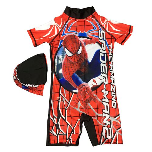 Boy One Piece Suit Swimsuit 2021 Children Short Sleeve Swimm