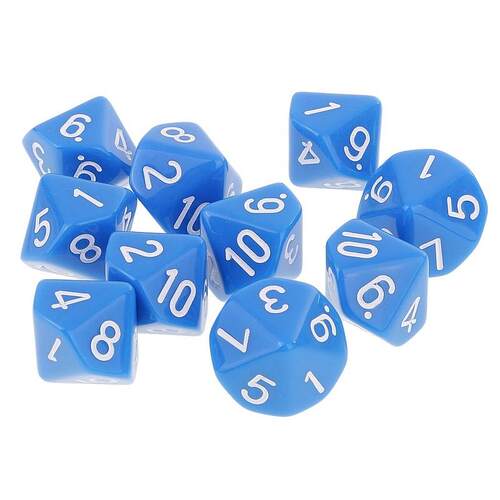 10pcs 10 Sided Dice D10 Polyhedral Dice for DD  16mm DND RPG