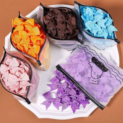 5/10/20Pcs/lot Grosgrain Ribbon Pigtail Hair Bows Elastic Ha