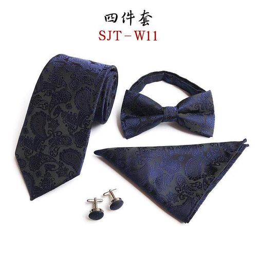 领带套 necktie cufflinks bow Tie hanky men suit 4 sets gift