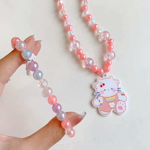 New Childrens Neckl Brlet Baby Ring Set Cartoon Cute Girl T