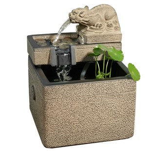 茶室氛围布置室内玄关吸水兽流水摆件吐水循环水系办公室桌面景观