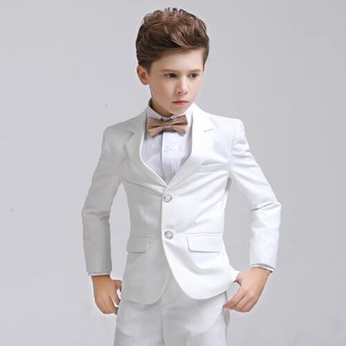 Kids Boys White Blazer Vest Pants 3PCS Set Children Baptism