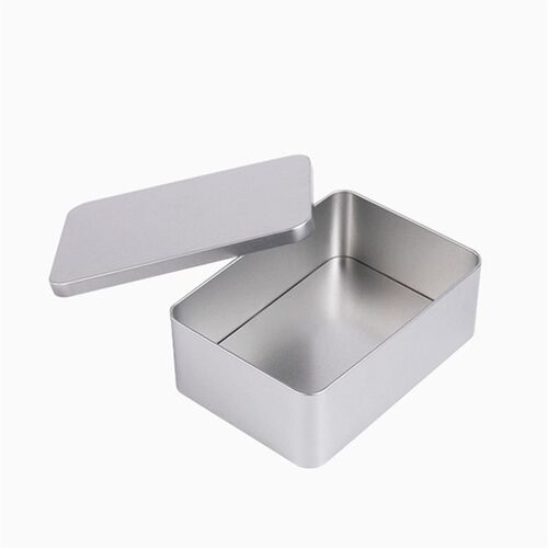 New Square Tin Storage Boxes Small Metal Storage Box Silver