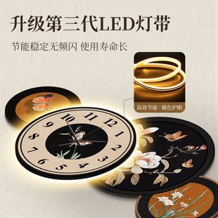 法式中古风钟表挂钟客厅202新款沙发背景墙挂画复古玄关装饰画灯