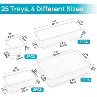 25pcs Plastic storage box set Cubes Drawer Organizer Makeup