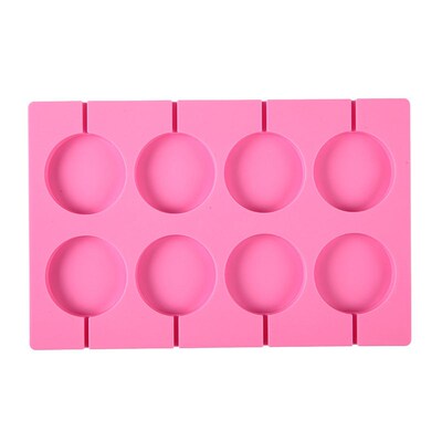 8-Cavity Round Silicone Lollipop Candy Mold Homemade Kids Ca